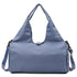 Blue Women Large Capacity Yoga Gym Bag with Shoe Compartment and Mat Strap Water Resistant Travel Duffel Lightweight Tote for Fitness and Weekend Trips
