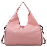 Pink Women Large Capacity Yoga Gym Bag with Shoe Compartment and Mat Strap Water Resistant Travel Duffel Lightweight Tote for Fitness and Weekend Trips