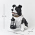 Solar Dog Garden Statue with Lantern Waterproof Resin Puppy Ornament for Outdoor Patio Pathway Backyard Decoration Australian Pet Lovers(D)