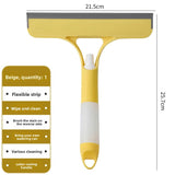 2-PCS Yellow 3-in-1 Window Squeegee with Built-in Spray Bottle and TPR Scraper for Glass and Car Windshields Professional Multi-Purpose Local Cleaning Solution