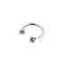 2-PCS Pink G23 Titanium Horseshoe Ring with 5A Zircon Internal Thread for Nose Ear Lip Septum Piercing Hypoallergenic Jewelry for Local Trendsetters
