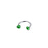2-PCS Emerald G23 Titanium Horseshoe Ring with 5A Zircon Internal Thread for Nose Ear Lip Septum Piercing Hypoallergenic Jewelry for Local Trendsetters
