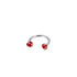 2-PCS Pomegranate red G23 Titanium Horseshoe Ring with 5A Zircon Internal Thread for Nose Ear Lip Septum Piercing Hypoallergenic Jewelry for Local Trendsetters