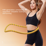 Yellow Weighted Soft Spring Hula Hoop with Silent Alloy Interior and Polyester Wrap for Home Gym Full Body Fitness and Abdominal Training Solution