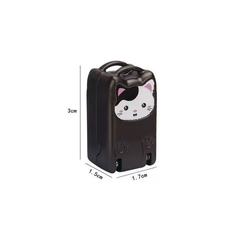 Mini Cat Design Black Compact Folding Nail Clippers with Stainless Steel Blade and Keychain Design for Daily Use Local Standard Fit
