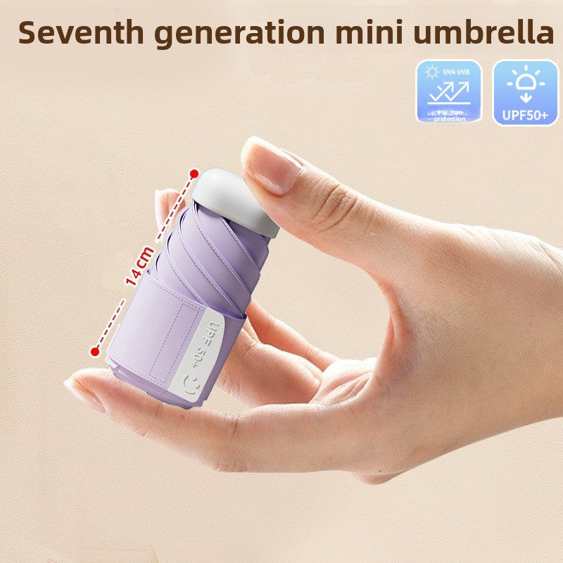 Purple Compact Mini Umbrella with UPF50+ UV Protection and Lightweight Design for Daily Use in Urban and Outdoor Settings Local Standard Fit