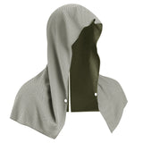Grey Instant Cooling Hooded Towel U-Shaped Sun Protection Quick Dry Scarf with Carabiner Pouch for Local Outdoor Sports and Gym Workouts