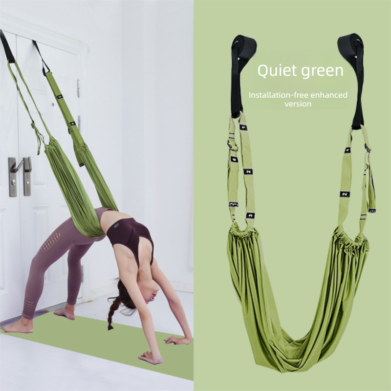Green Aerial Yoga Door Hanging Strap for Home Workouts Adjustable Stretch Band for Backbend Inversion and Flexibility Premium Standard Fit for Local Enthusiasts