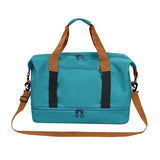 Peacock blue Large Capacity Travel Duffel Bag for Women with Yoga Mat Holder and Shoe Compartment Water Resistant Weekend Bag Ideal for Local Gym and Travel Use