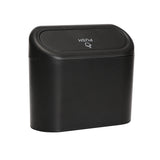 Black Compact Car Trash Can 2 Pack Hanging Storage Bin with Push Lid for Vehicle Door and Seat Back Universal Fit Waste Management Solution for Local Drivers