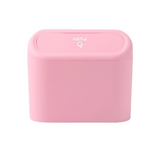 Pink Compact Car Trash Can 2 Pack Hanging Storage Bin with Push Lid for Vehicle Door and Seat Back Universal Fit Waste Management Solution for Local Drivers