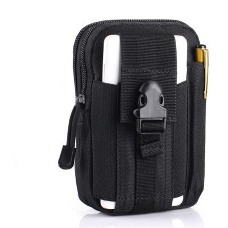 Black Tactical Molle Waist Bag Waterproof Phone Pouch for 6 inch Smartphones Compact Large Capacity Belt Loop Organizer for Local Outdoor Adventurers