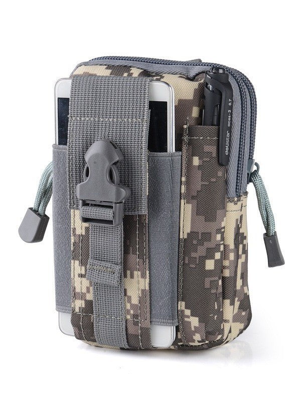 ACU camouflage Tactical Molle Waist Bag Waterproof Phone Pouch for 6 inch Smartphones Compact Large Capacity Belt Loop Organizer for Local Outdoor Adventurers