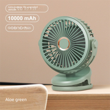 Green 10000mAh Portable Clip on Fan with 720 Degree Rotation 4 Speeds for Stroller Kitchen Office Desk Quiet Rechargeable Cooling Solution for Local Homes