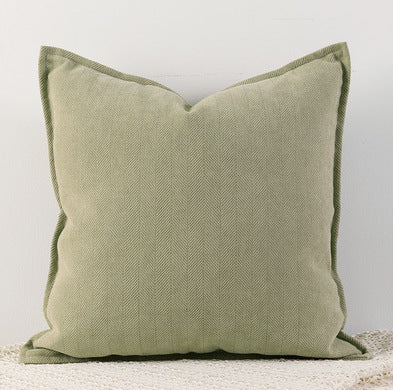 Yellowish-green Nordic Herringbone Chenille Pillowcases 2 Pack 45x45cm for Sofa and Bed Soft Decorative Cushion Covers No Inserts Included Local Standard Fit Home Styling