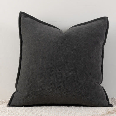 Dark grey Nordic Herringbone Chenille Pillowcases 2 Pack 45x45cm for Sofa and Bed Soft Decorative Cushion Covers No Inserts Included Local Standard Fit Home Styling