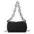 Black Mini Shoulder Bag for Women – Rhinestone-Embellished Pillow-Shaped Chain Bag with Fashionable Metal Hardware and Compact Design