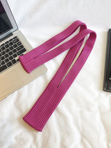 Pink High-Elastic Knit Long Phone Sling Bag – Adjustable Crossbody Streetwear Accessory for iPhone with Stretchy Ribbed Design