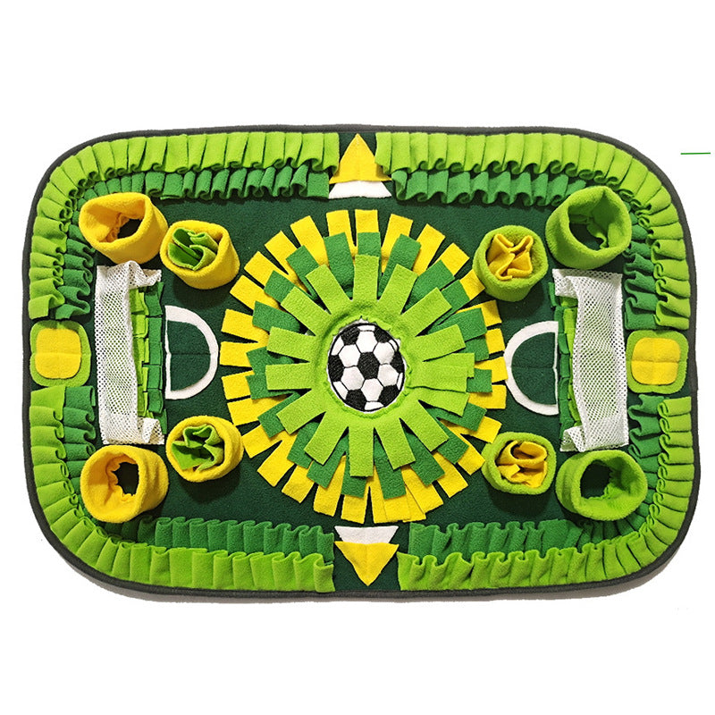 Interactive Dog & Cat Snuffle Mat – Football Field Design Puzzle Feeding Mat for Mental Stimulation, Slow Feeding, and Anxiety Relief