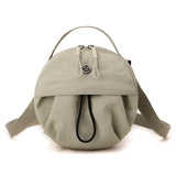 Greyish green Fashionable Round Crossbody Bag with Water-Resistant Nylon and Multi-Pocket Design for Daily Travel Lightweight Hands-Free Storage Solution for Local Professionals