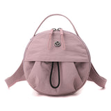 Crayon pink Fashionable Round Crossbody Bag with Water-Resistant Nylon and Multi-Pocket Design for Daily Travel Lightweight Hands-Free Storage Solution for Local Professionals