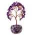 Purple Natural Crystal Tree Ornament – Handmade Miniature Decorative Tree with Glass Base for Home, Office & Gift