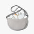 Grey Lightweight Nylon Crossbody Bag – Compact Saddle Style with Adjustable Strap for Everyday Use