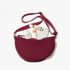 Wine Red Lightweight Nylon Crossbody Bag – Compact Saddle Style with Adjustable Strap for Everyday Use