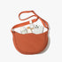 Orange Lightweight Nylon Crossbody Bag – Compact Saddle Style with Adjustable Strap for Everyday Use