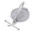 Silver Manual Dough Press – Aluminum Alloy Cake & Tortilla Press for Homemade Baking and Cooking(16cm)