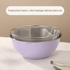 Purple Stainless Steel Mixing Bowl Set with Colander – Double-Layer Kitchen Basin for Salad, Washing, Mixing & Baking