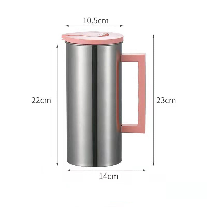 Pink 1.8L Stainless Steel Cold Water Pitcher – Large Capacity Jug for Coffee, Juice, and Beverages in Modern Kitchens