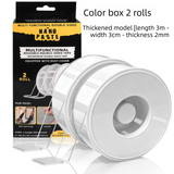 Multifunctional Reusable Nano Double-Sided Tape 2 Rolls with Dust Covers Heavy Duty Mounting Solution for Local Home and Office Organization