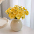 Ceramic Vase with Artificial Flowers Set – Mini Decorative Pot for Home Living Room or Desk Display(White vase with yellow daisies)
