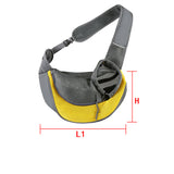 Yellow Portable Pet Sling Backpack for Small Dogs and Cats – Size S with Breathable Mesh Design