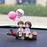 Tree Branch Couple Balloons Cute Couple Car Ornament for Dashboard – Romantic Interior Decoration for Vehicles
