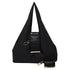 Black Foldable Tote Bag with Built-In Storage Pouch – Compact Reusable Shopping Bag That Packs into Itself, Ideal for Daily Carry and Eco-Friendly Use