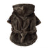 Army green Cozy Pet Bathrobe Sleepwear – Plush Fleece Dog Robe with Hood and Adjustable Waistband for Small to Medium Breeds(Size:L)