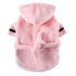 Pink Cozy Pet Bathrobe Sleepwear – Plush Fleece Dog Robe with Hood and Adjustable Waistband for Small to Medium Breeds(Size:L)