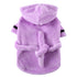 Purple Cozy Pet Bathrobe Sleepwear – Plush Fleece Dog Robe with Hood and Adjustable Waistband for Small to Medium Breeds(Size:XL)