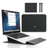 Black 3-in-1 Laptop Sleeve with Built-In Stand & Wrist Rest – Waterproof PU Protective Case for 13/14 Inch Laptops, Portable and Ergonomic Design