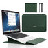 Dark green 3-in-1 Laptop Sleeve with Built-In Stand & Wrist Rest – Waterproof PU Protective Case for 13/14 Inch Laptops, Portable and Ergonomic Design