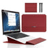 Red 3-in-1 Laptop Sleeve with Built-In Stand & Wrist Rest – Waterproof PU Protective Case for 15/16 Inch Laptops, Portable and Ergonomic Design