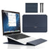 Deep Blue 3-in-1 Laptop Sleeve with Built-In Stand & Wrist Rest – Waterproof PU Protective Case for 15/16 Inch Laptops, Portable and Ergonomic Design