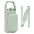 Green Insulated Water Bottle Carrier with Shoulder Strap – Portable Sleeve for Large Bottles, Featuring Front Pocket and Key Hook