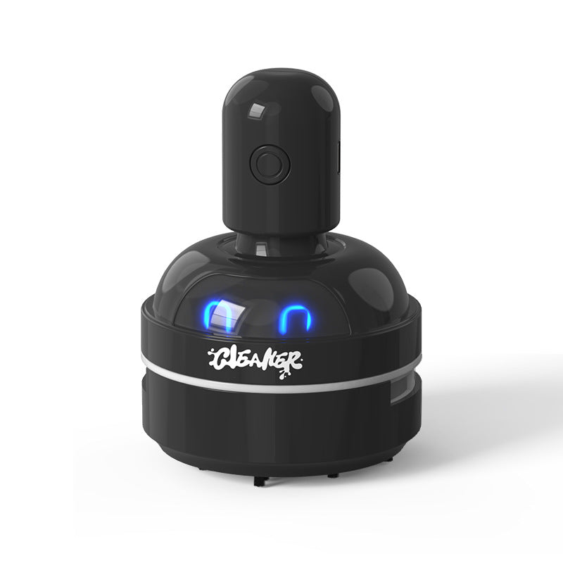 Black Compact Desktop Vacuum Cleaner – Rechargeable Mini Dust Collector for Eraser Shavings, Pencil Shavings, Paper Scraps, and Fine Debris