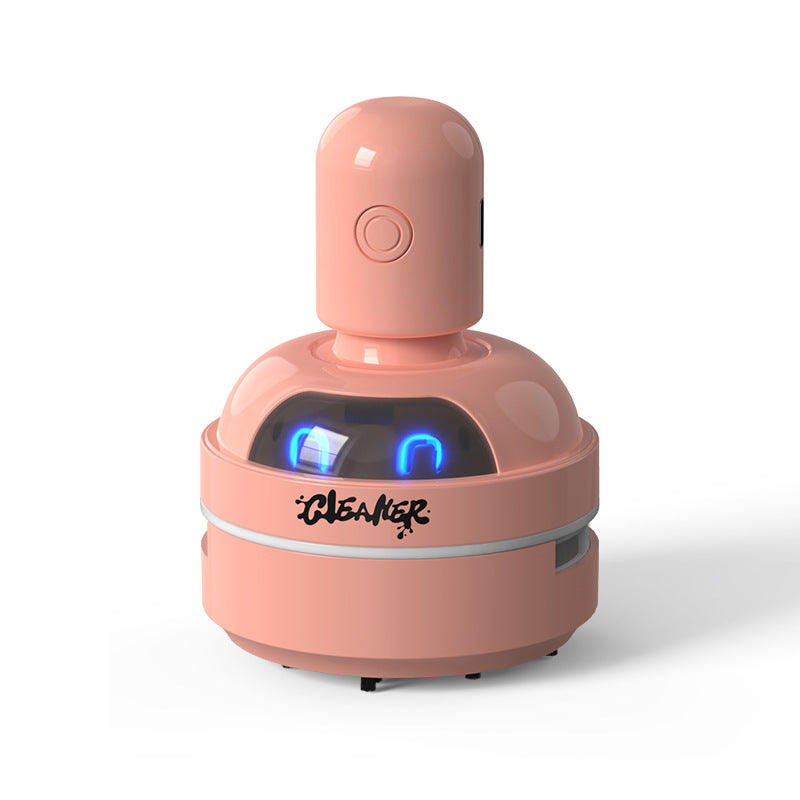 Pink Compact Desktop Vacuum Cleaner – Rechargeable Mini Dust Collector for Eraser Shavings, Pencil Shavings, Paper Scraps, and Fine Debris