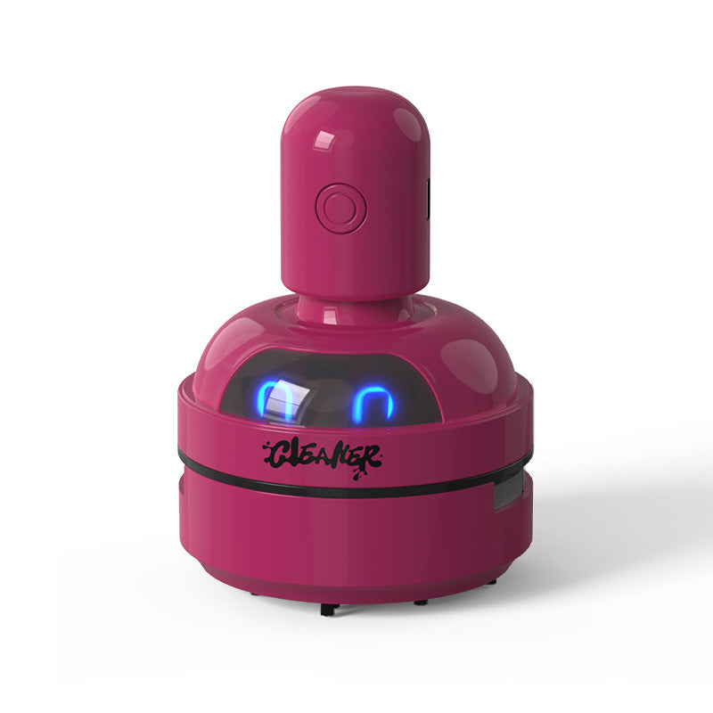 Red Compact Desktop Vacuum Cleaner – Rechargeable Mini Dust Collector for Eraser Shavings, Pencil Shavings, Paper Scraps, and Fine Debris