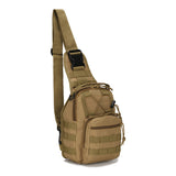 Tactical Sling Bag Men 600D Waterproof Crossbody Backpack MOLLE EDC Shoulder Pack for Hiking Cycling Tan