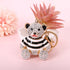 Black Stripe Crystal Bear Keychain Sparkly Rhinestone Bag Charm Cute Alloy Keyring Gift 